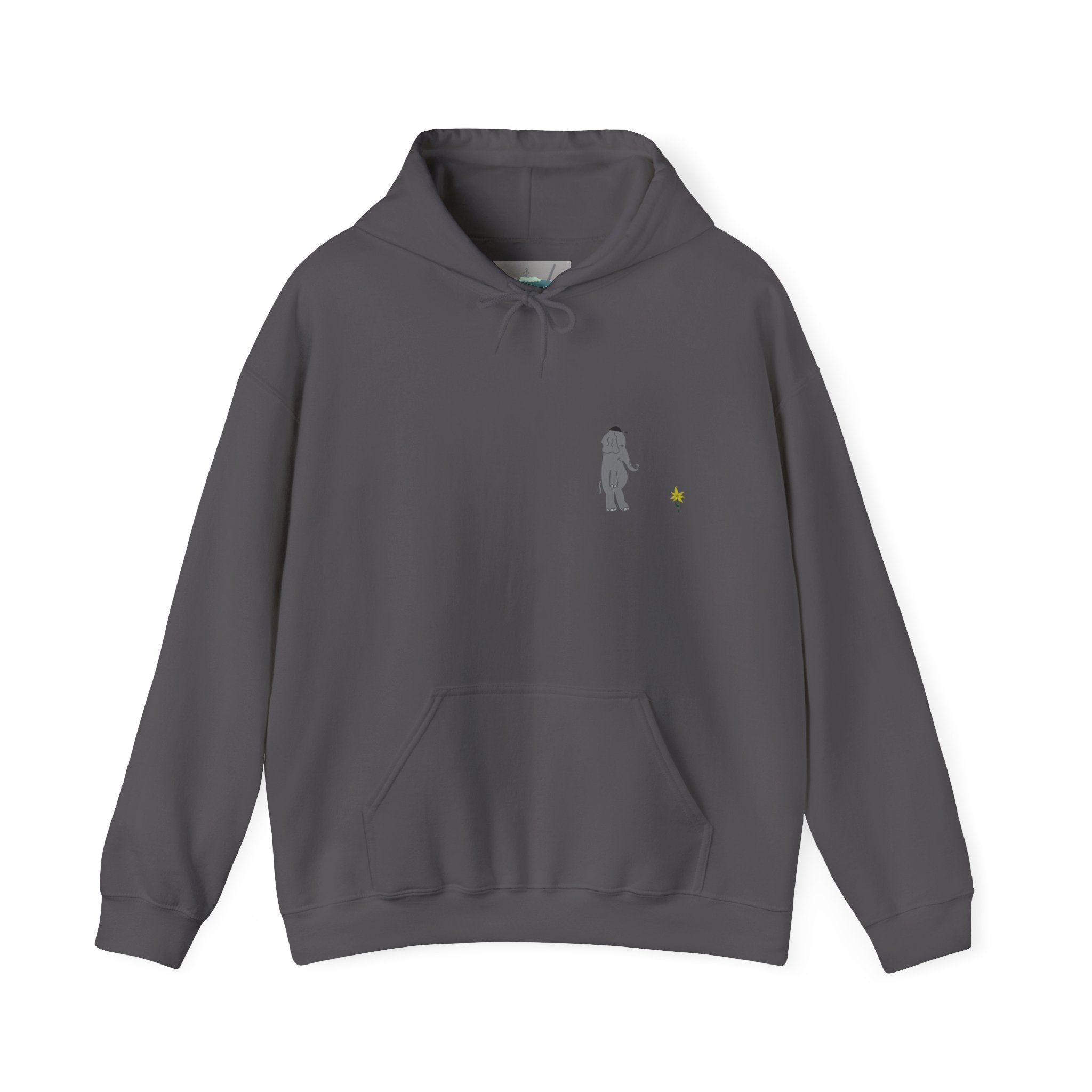 Take a Walk Hoodie – Cozy Elephant & Dandelion Graphic Hooded Sweatshirt