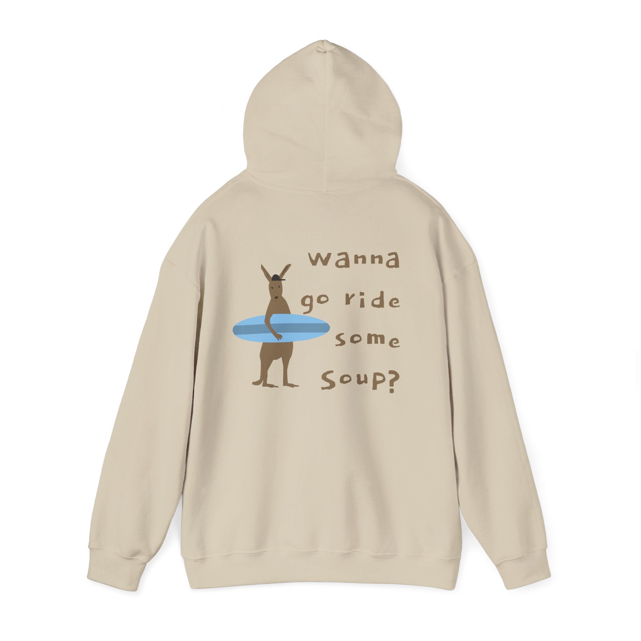 Surfing Kangaroo Hoodie — "Wanna go ride some soup?"