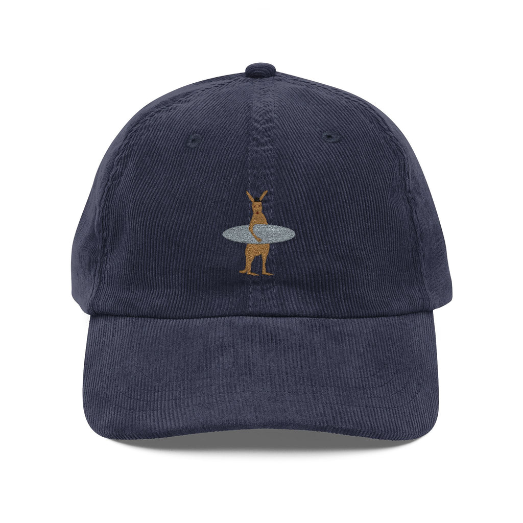 Corduroy Baseball Cap — Embroidered Surf Kangaroo