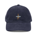 Corduroy Baseball Cap — Embroidered Surf Kangaroo