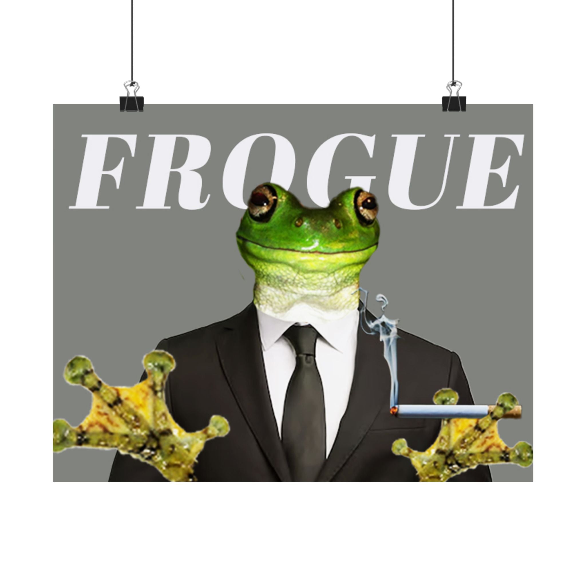 Frog in Suit Matte Poster – “Frogue” Humorous Wall Art