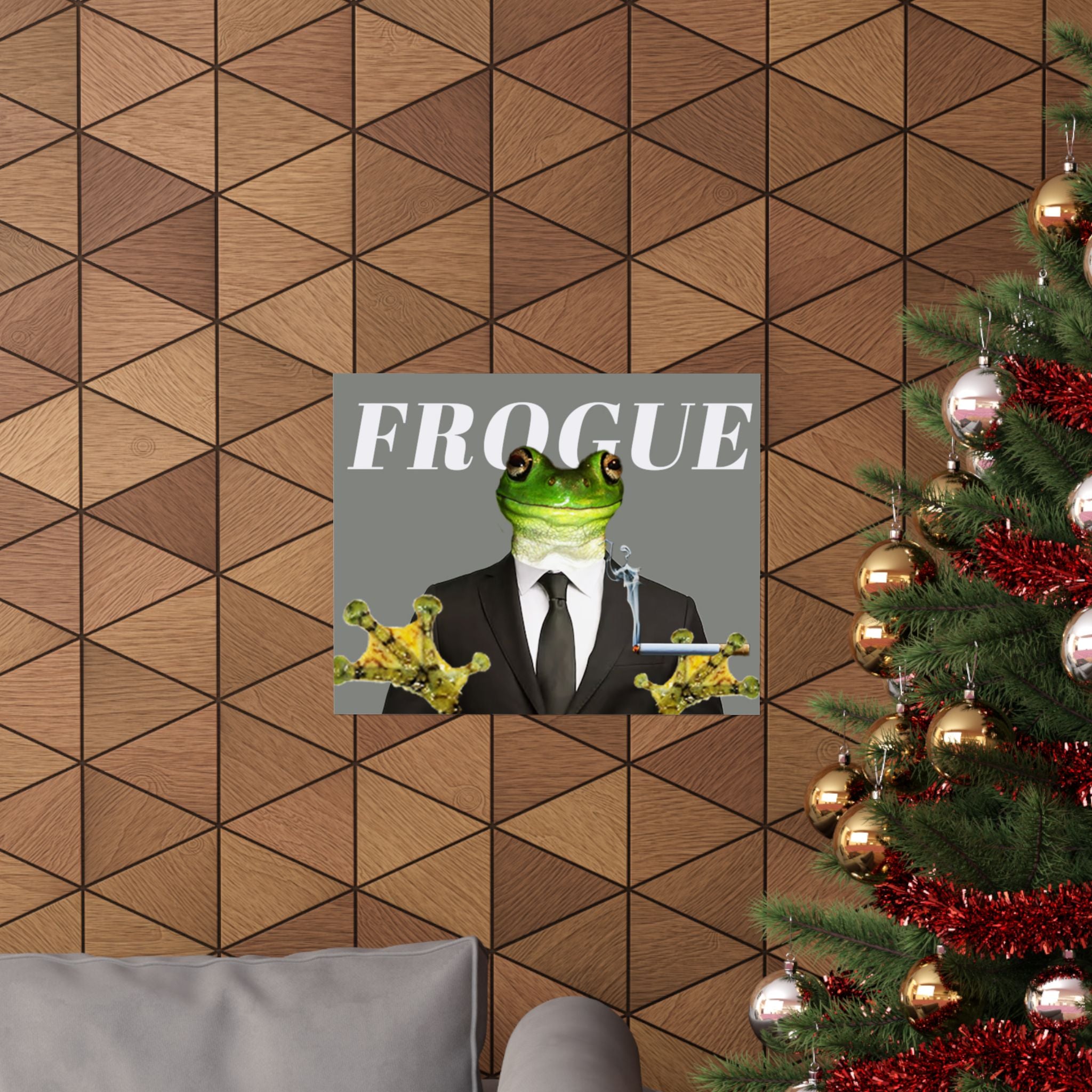 Frog in Suit Matte Poster – “Frogue” Humorous Wall Art