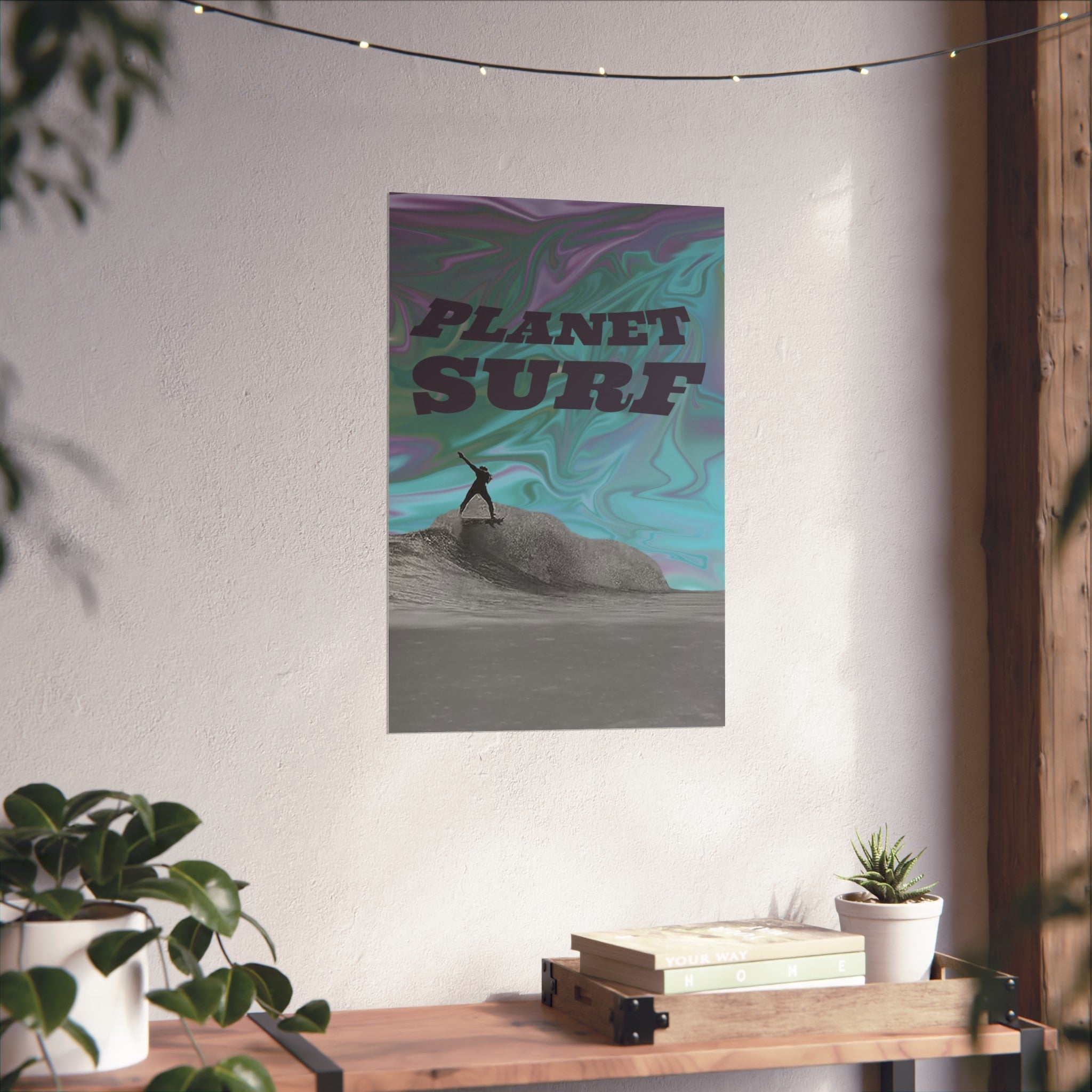 Planet Surf Fine Art Poster - Vibrant Wall Art for Beach Lovers & Surfers