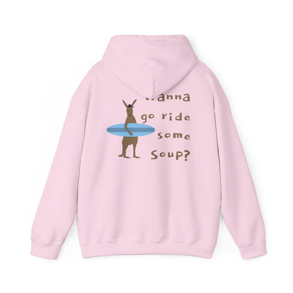 Surfing Kangaroo Hoodie — "Wanna go ride some soup?"