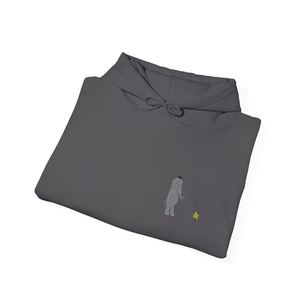 Take a Walk Hoodie – Cozy Elephant & Dandelion Graphic Hooded Sweatshirt