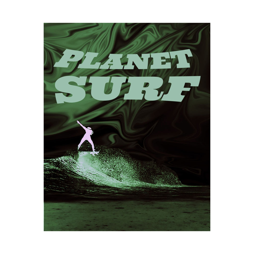 Planet Surf Matte Poster — Retro Green Surfing Wall Art