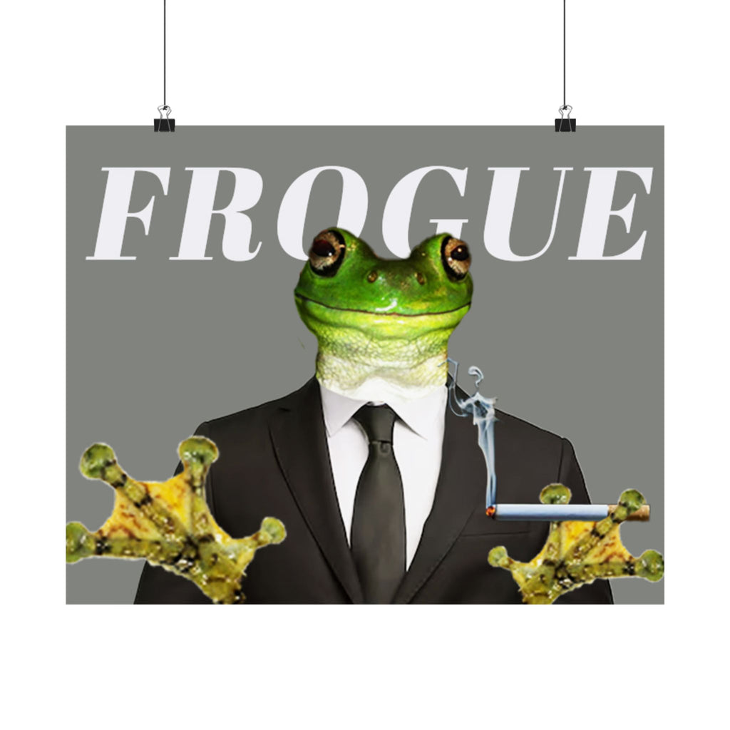 Frog in Suit Matte Poster – “Frogue” Humorous Wall Art