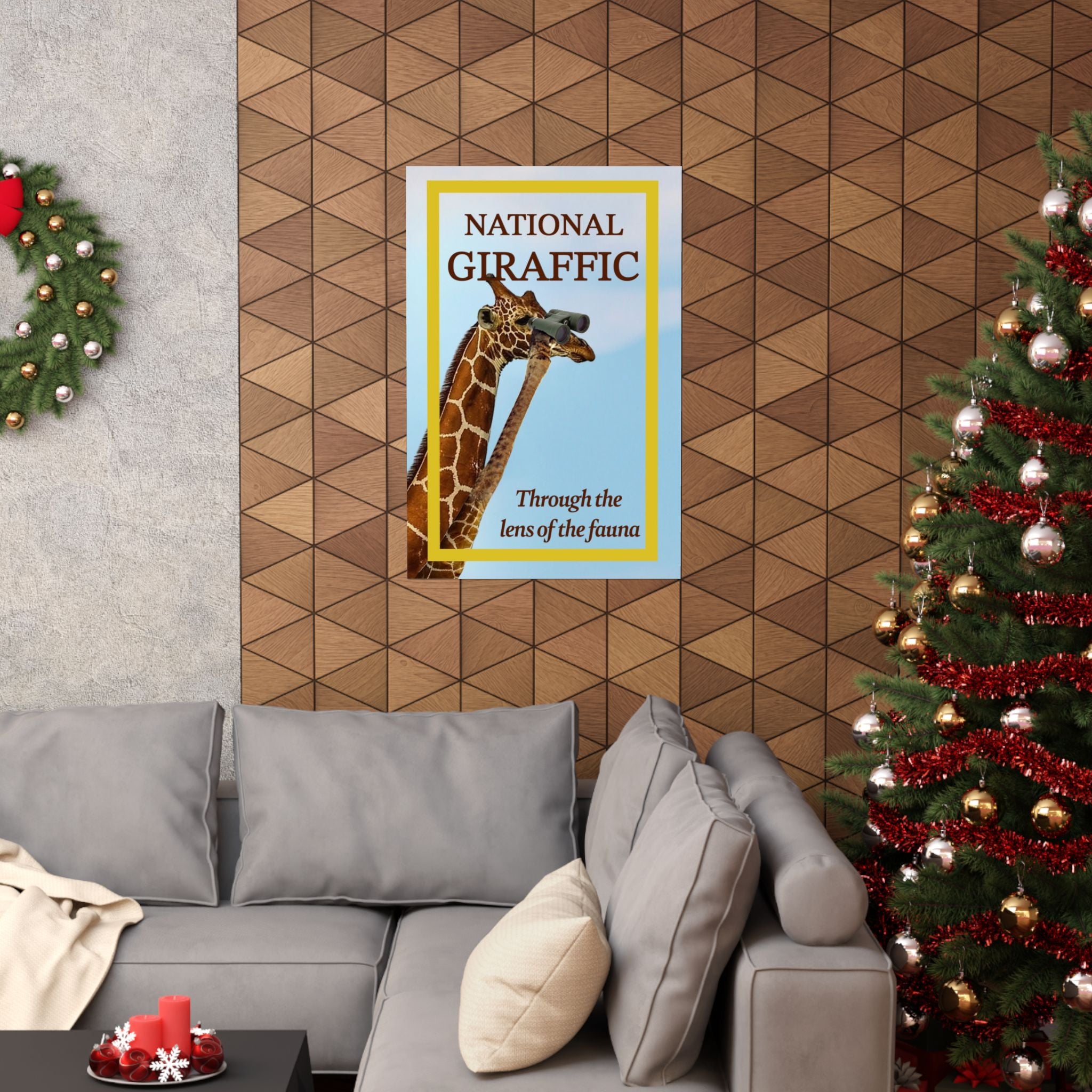 Giraffe Poster — "National Giraffic: Through the Lens of the Fauna" Matte Vertical Art Print