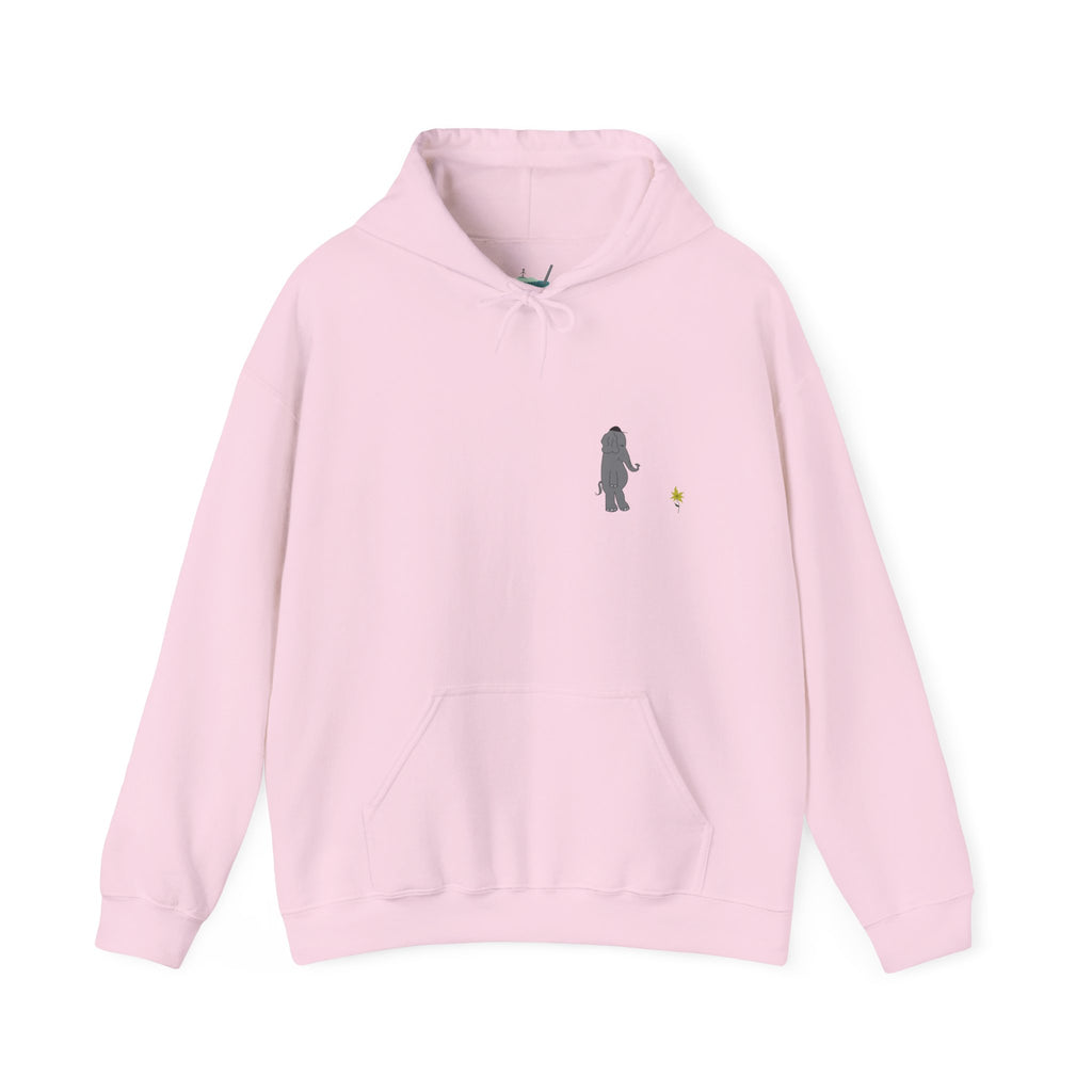 Take a Walk Hoodie – Cozy Elephant & Dandelion Graphic Hooded Sweatshirt