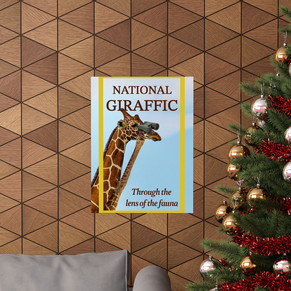 Giraffe Poster — "National Giraffic: Through the Lens of the Fauna" Matte Vertical Art Print