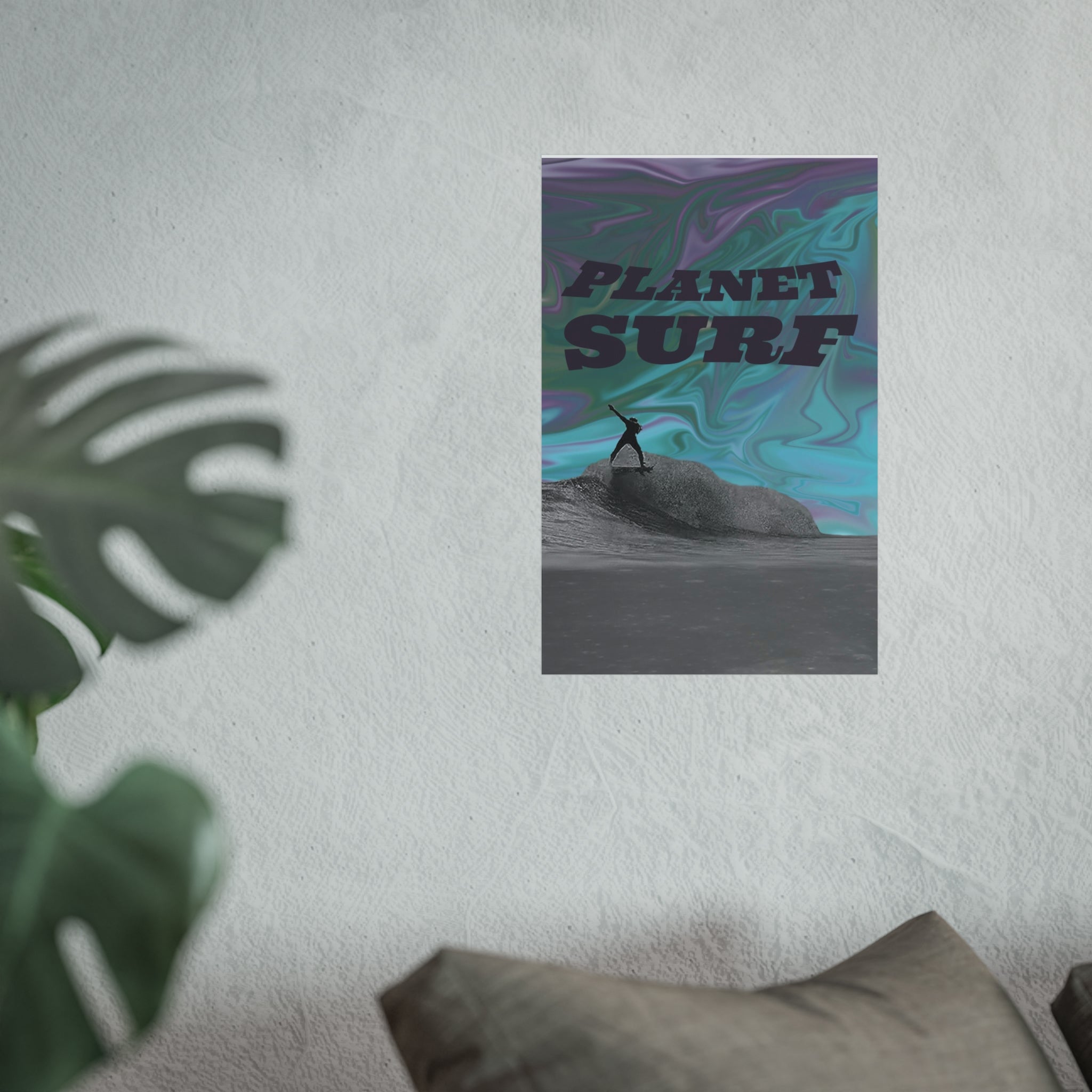 Planet Surf Fine Art Poster - Vibrant Wall Art for Beach Lovers & Surfers