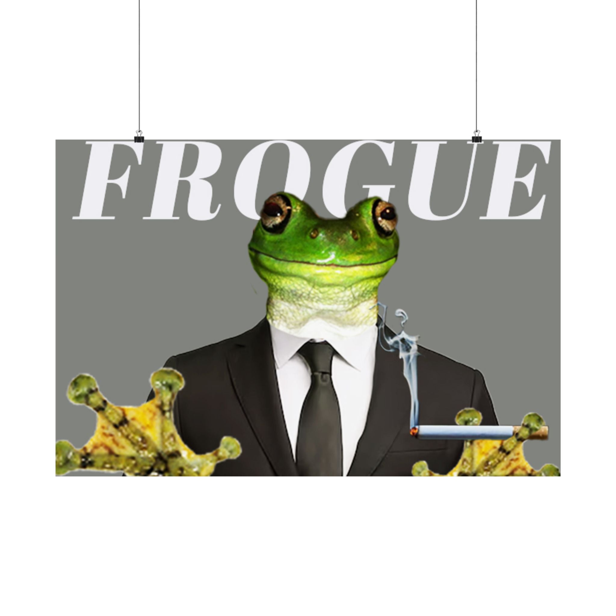 Frog in Suit Matte Poster – “Frogue” Humorous Wall Art