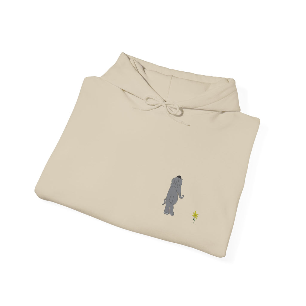 Take a Walk Hoodie – Cozy Elephant & Dandelion Graphic Hooded Sweatshirt