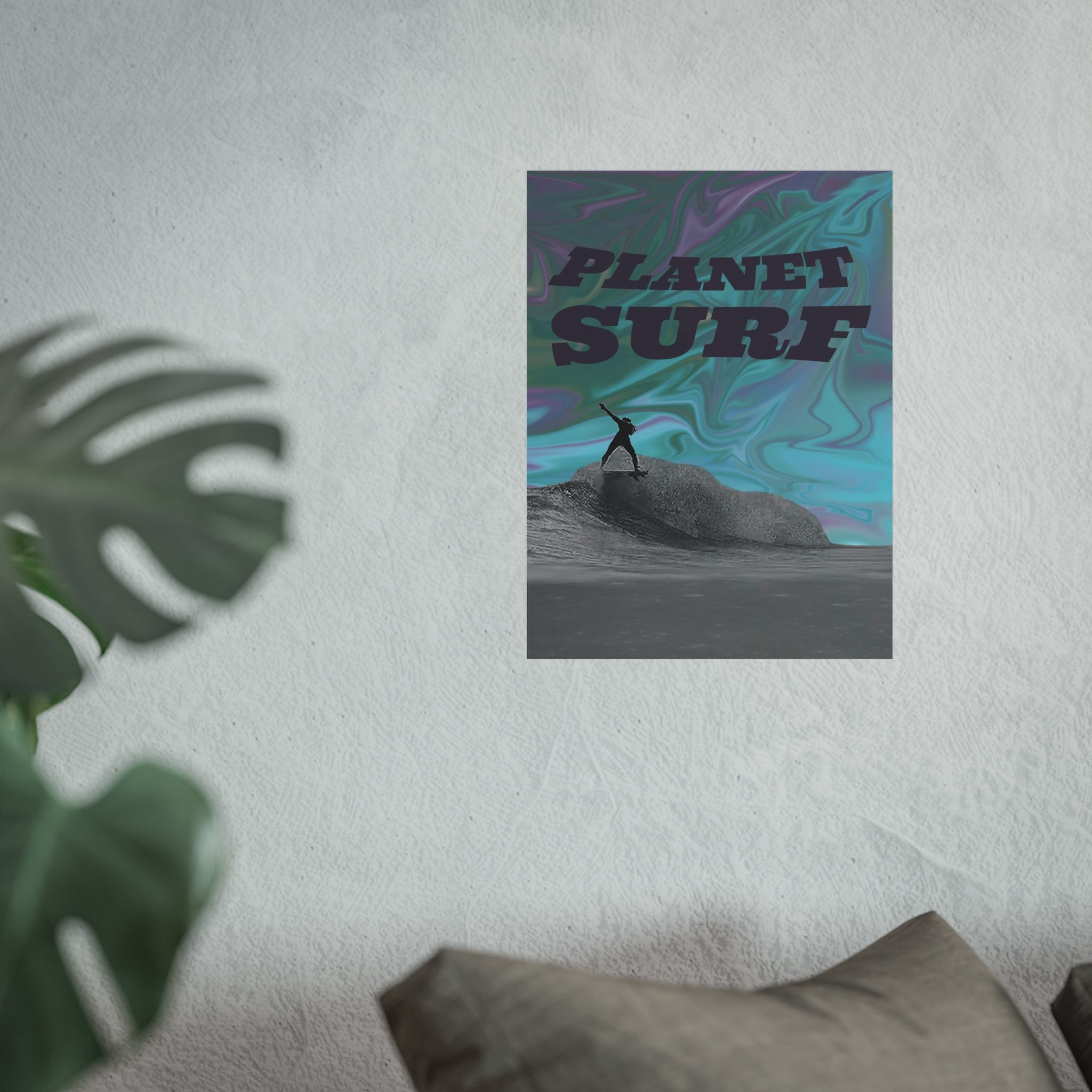 Planet Surf Fine Art Poster - Vibrant Wall Art for Beach Lovers & Surfers