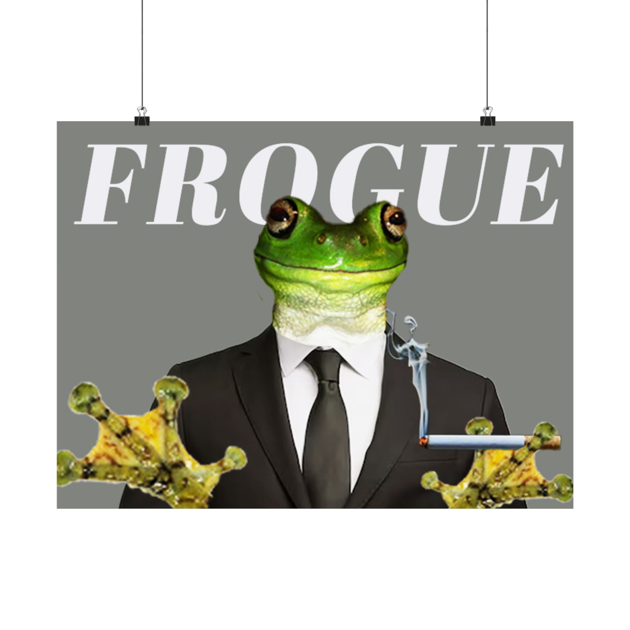 Frog in Suit Matte Poster – “Frogue” Humorous Wall Art