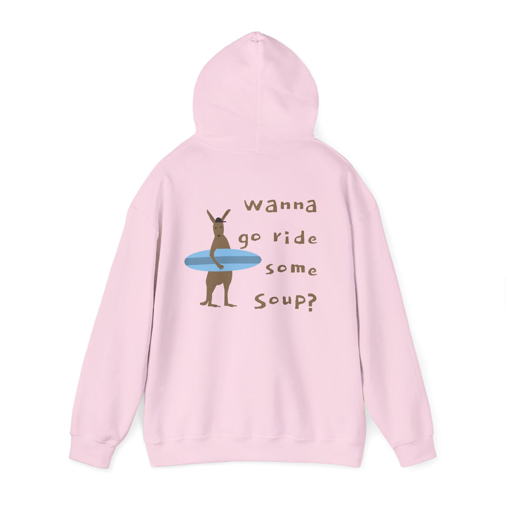 Surfing Kangaroo Hoodie — "Wanna go ride some soup?"