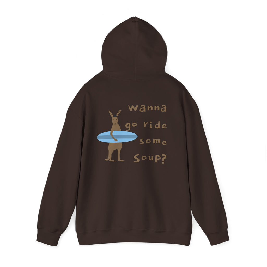 Surfing Kangaroo Hoodie — "Wanna go ride some soup?"