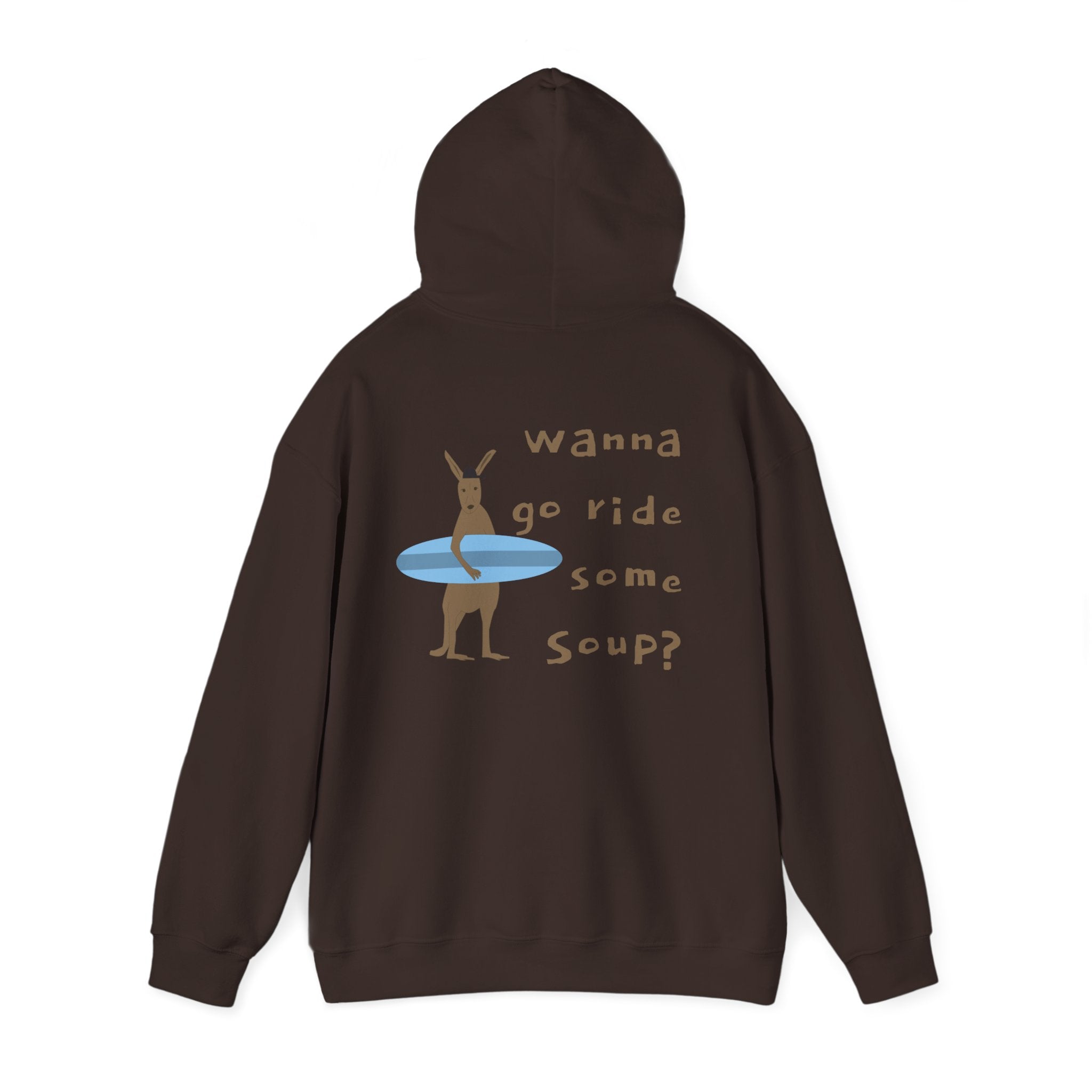 Surfing Kangaroo Hoodie — "Wanna go ride some soup?"