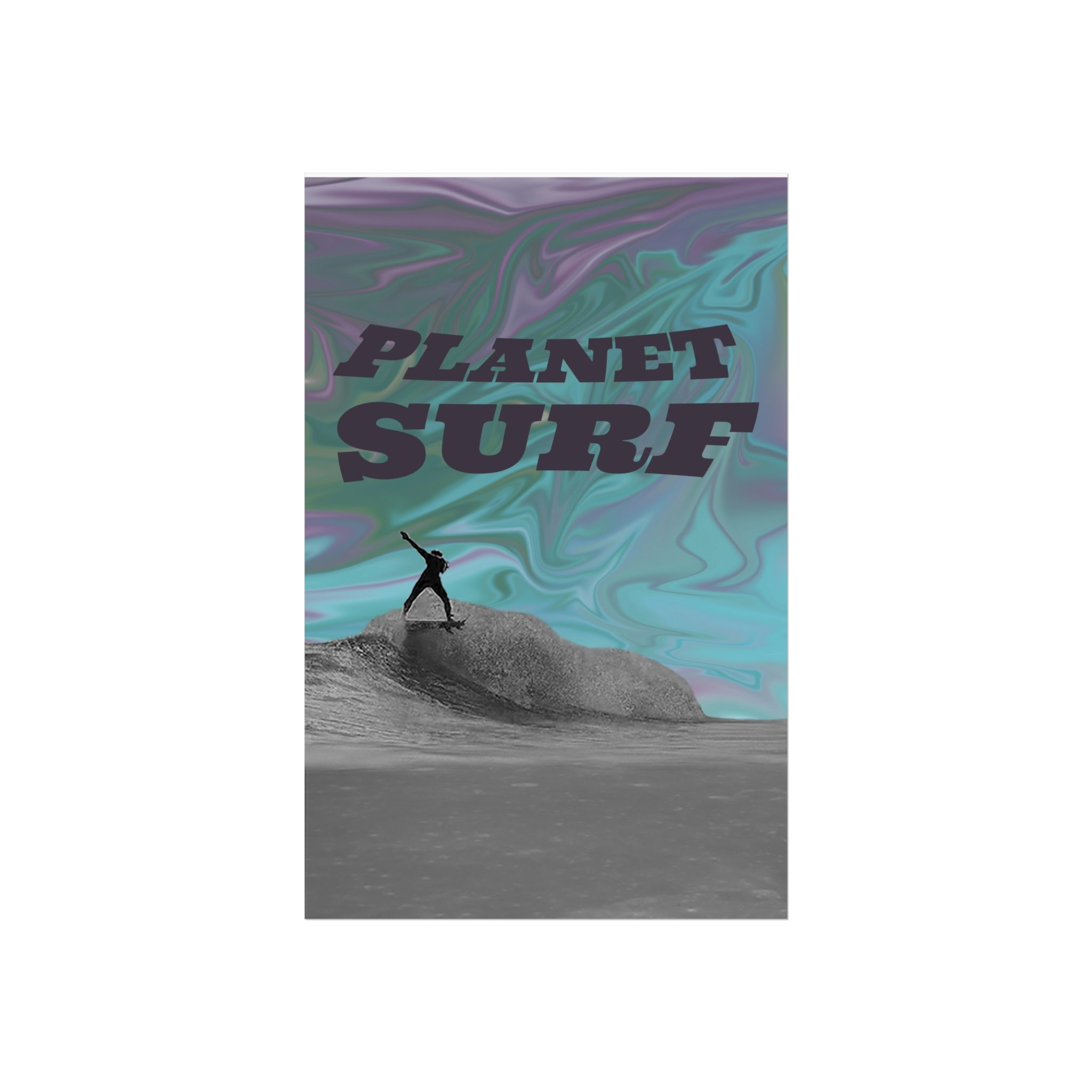 Planet Surf Fine Art Poster - Vibrant Wall Art for Beach Lovers & Surfers