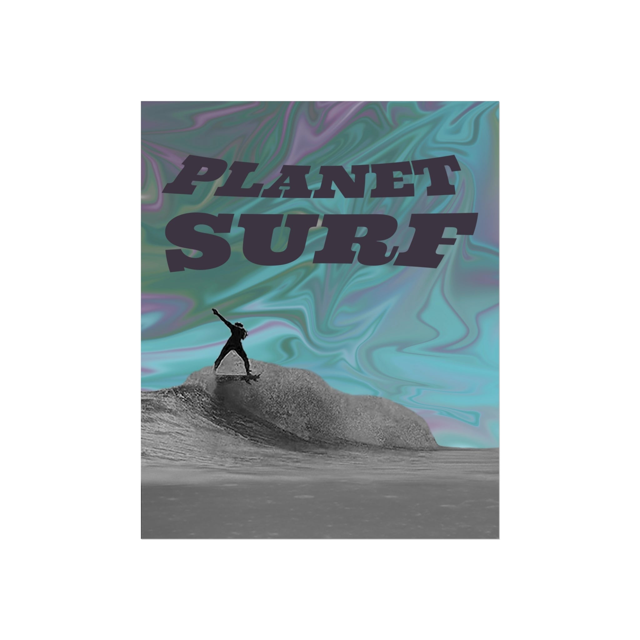 Planet Surf Fine Art Poster - Vibrant Wall Art for Beach Lovers & Surfers