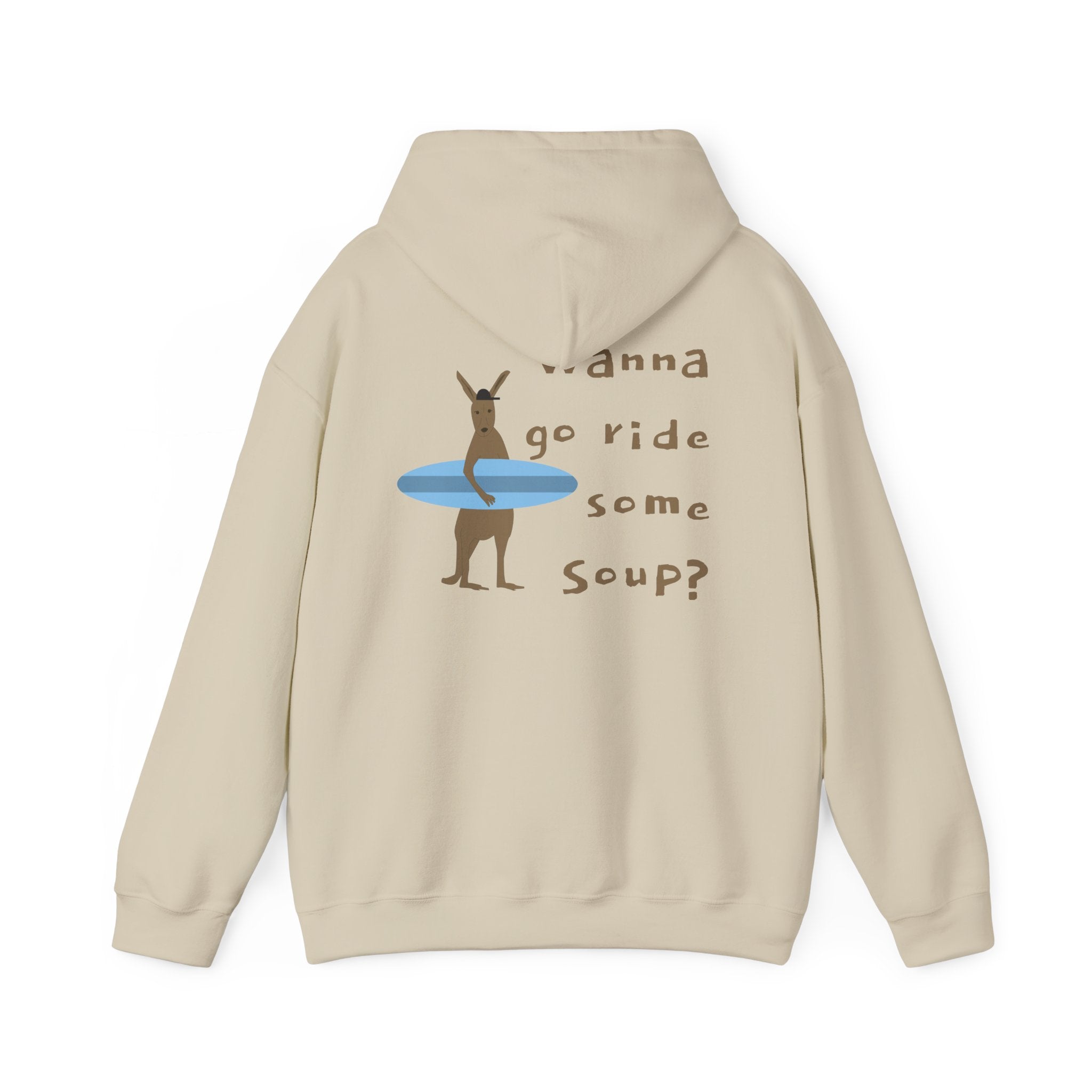 Surfing Kangaroo Hoodie — "Wanna go ride some soup?"