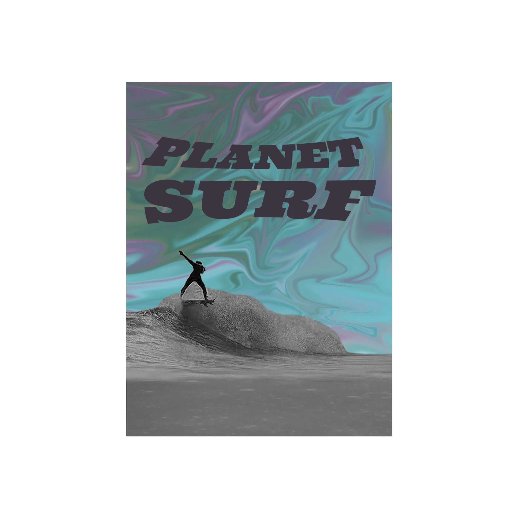 Planet Surf Fine Art Poster - Vibrant Wall Art for Beach Lovers & Surfers