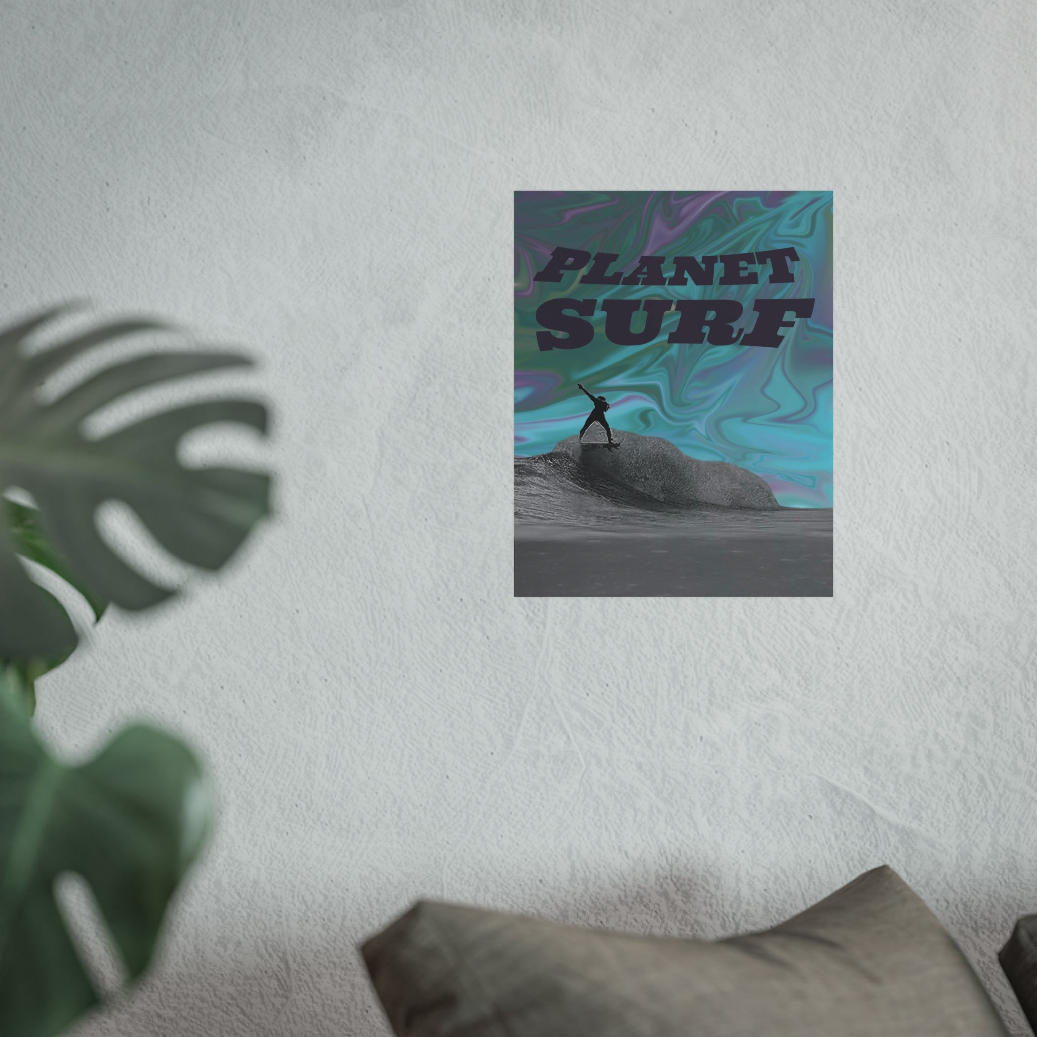 Planet Surf Fine Art Poster - Vibrant Wall Art for Beach Lovers & Surfers