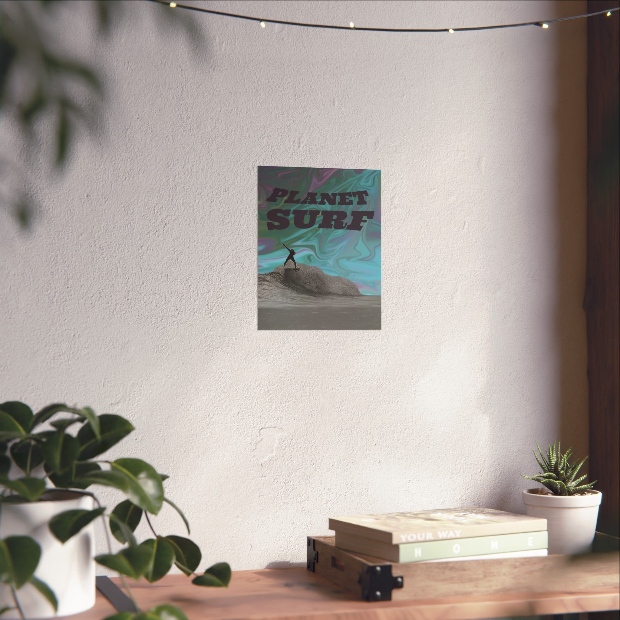 Planet Surf Fine Art Poster - Vibrant Wall Art for Beach Lovers & Surfers