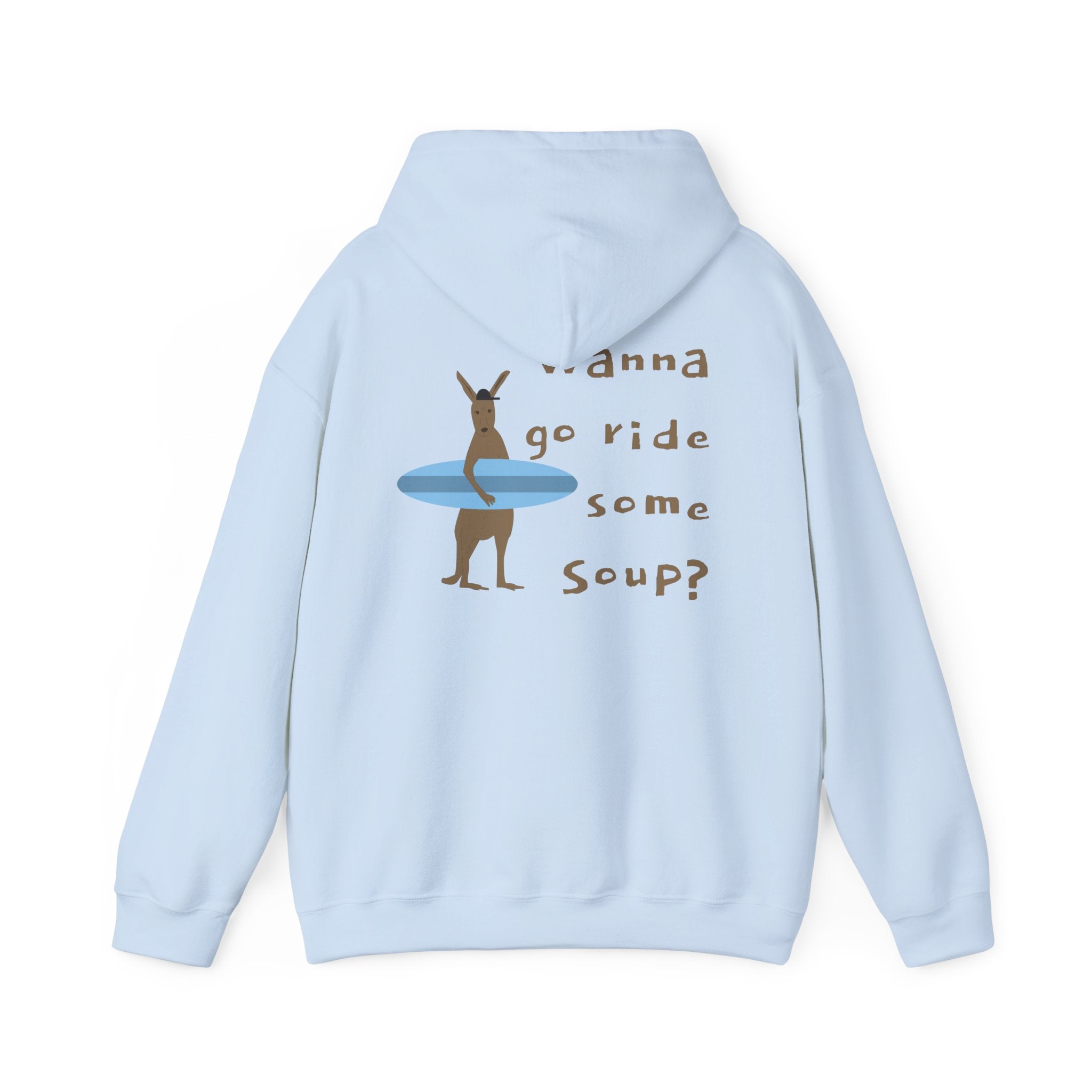 Surfing Kangaroo Hoodie — "Wanna go ride some soup?"