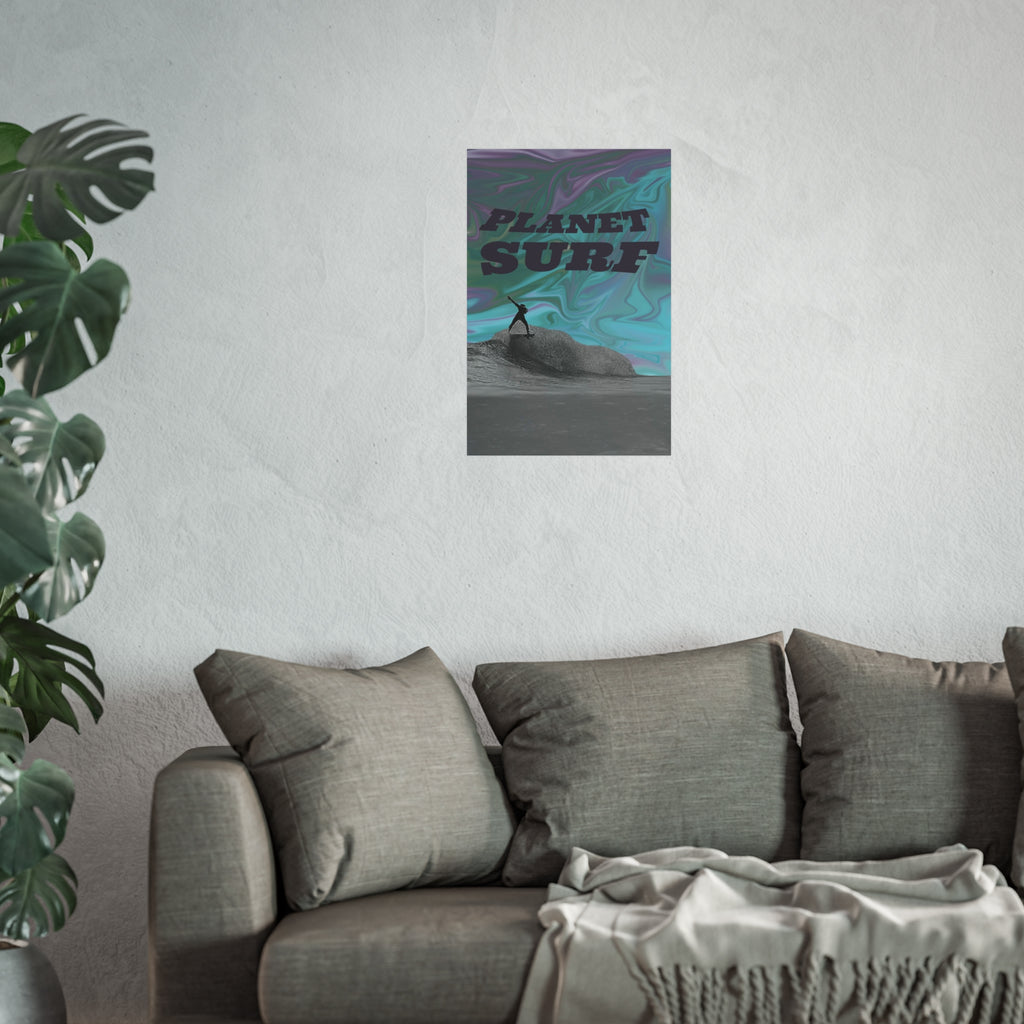 Planet Surf Fine Art Poster - Vibrant Wall Art for Beach Lovers & Surfers