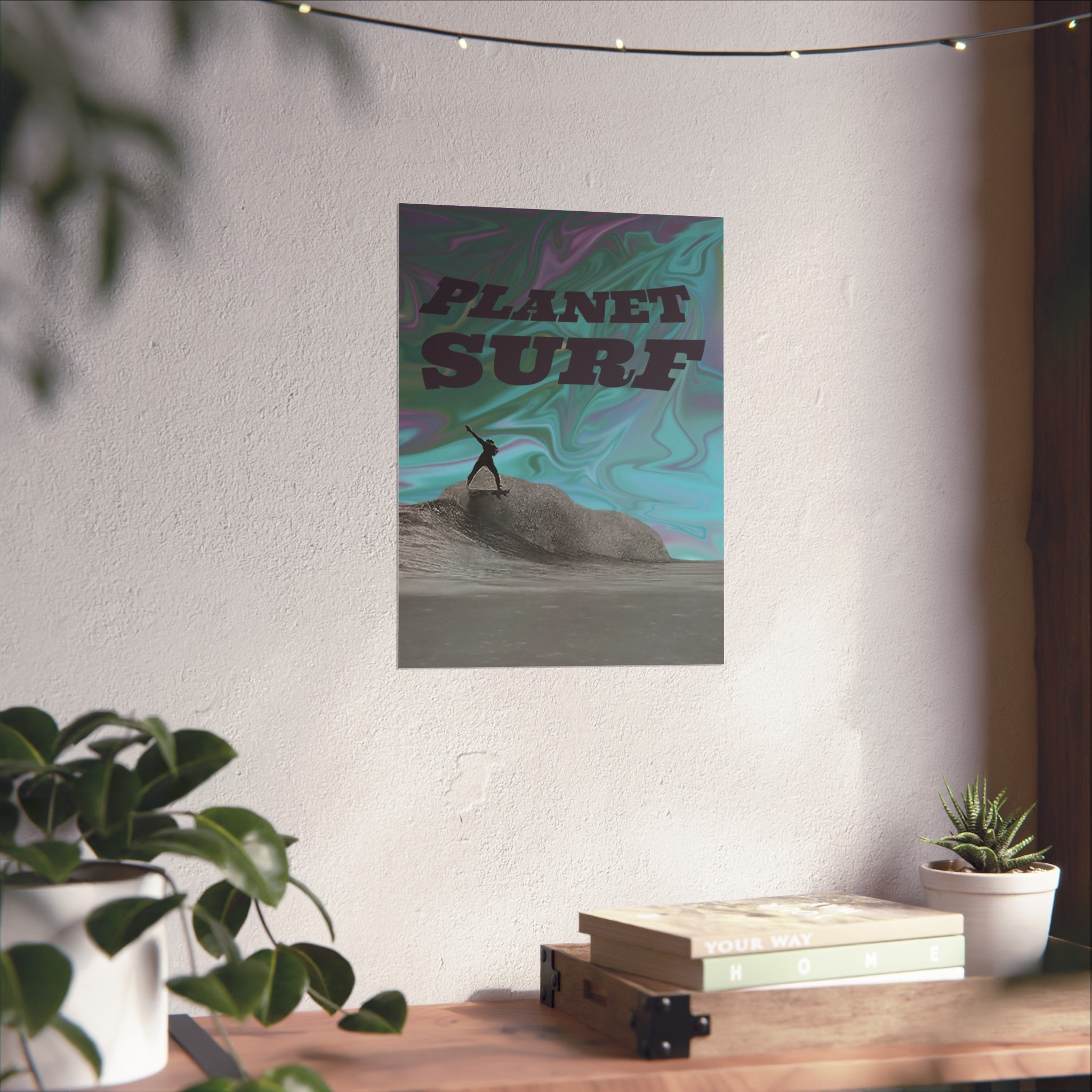 Planet Surf Fine Art Poster - Vibrant Wall Art for Beach Lovers & Surfers