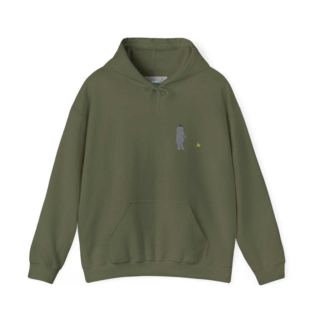 Take a Walk Hoodie – Cozy Elephant & Dandelion Graphic Hooded Sweatshirt