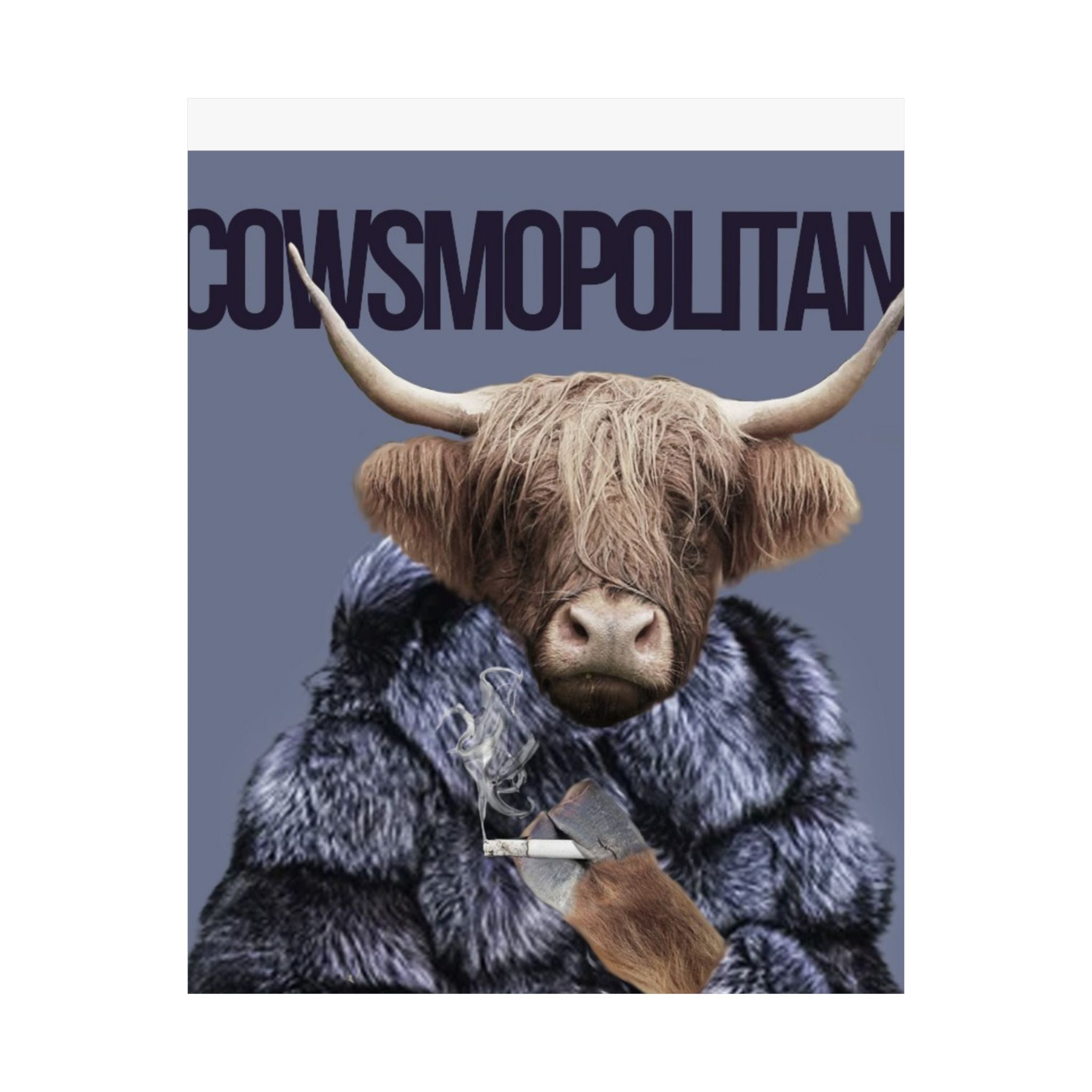 Cowsmopolitan Matte Vertical Poster - Chic Animal Art Print for Home Decor