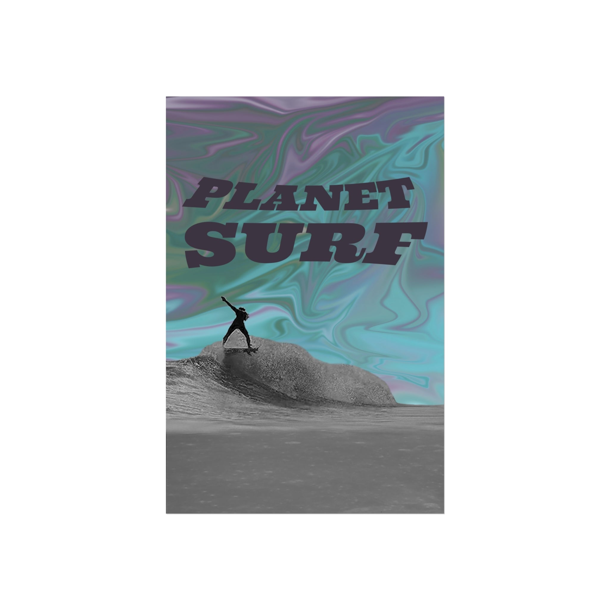 Planet Surf Fine Art Poster - Vibrant Wall Art for Beach Lovers & Surfers