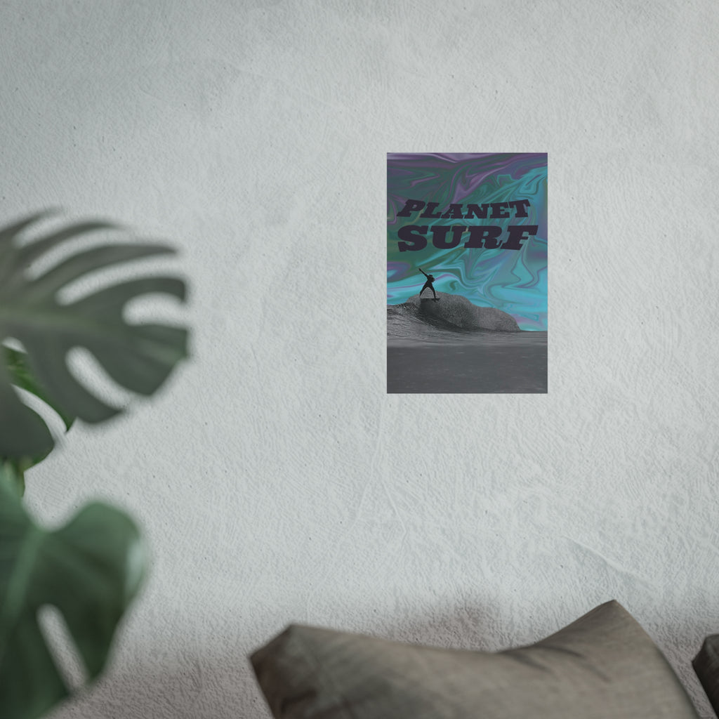 Planet Surf Fine Art Poster - Vibrant Wall Art for Beach Lovers & Surfers