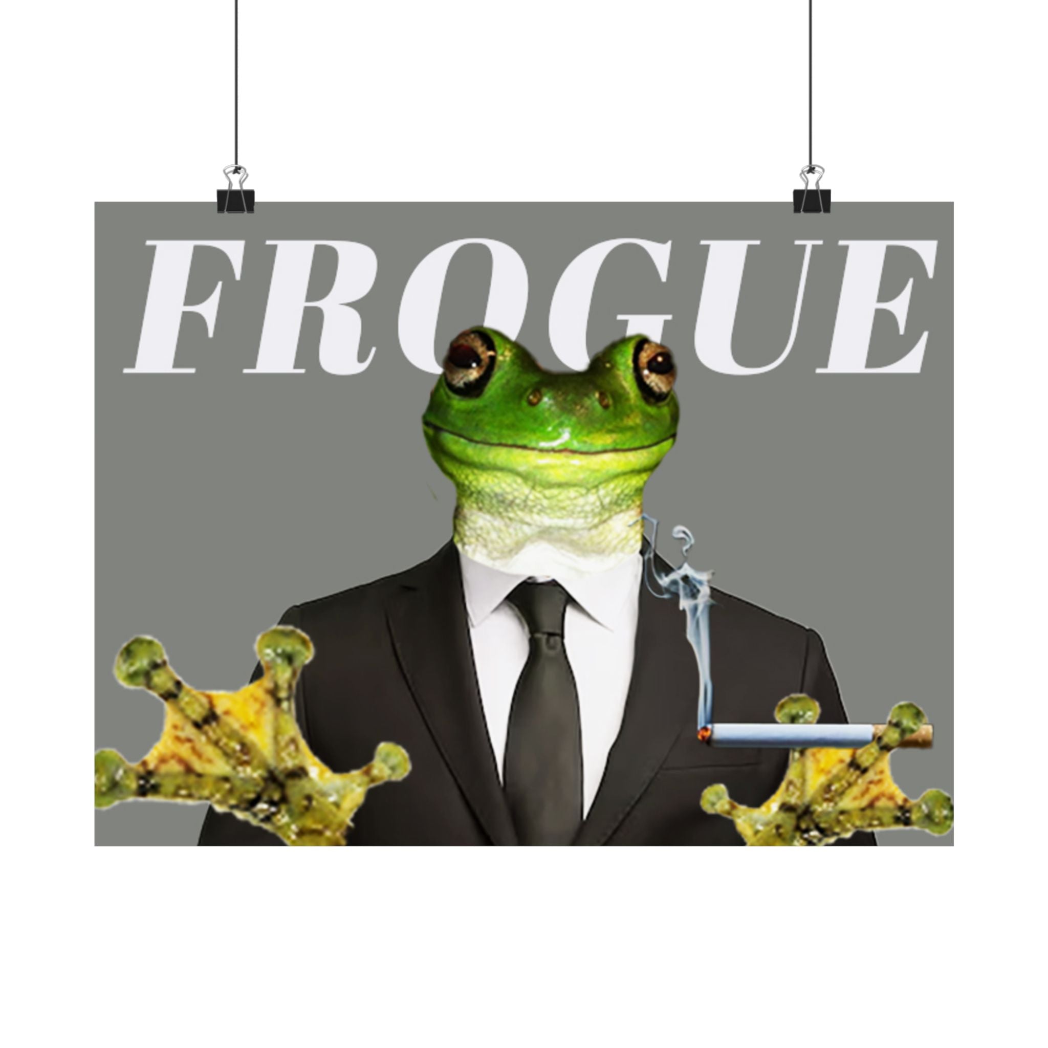 Frog in Suit Matte Poster – “Frogue” Humorous Wall Art