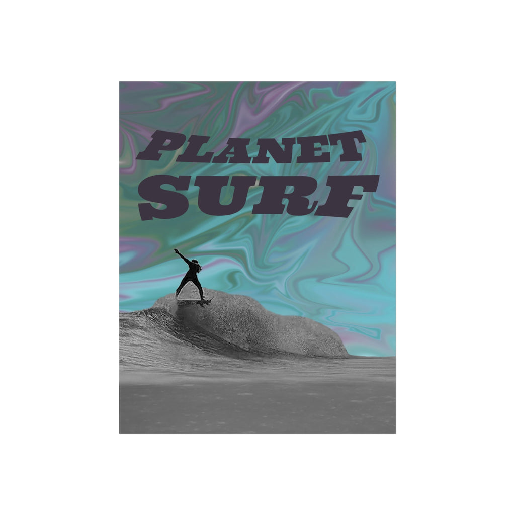 Planet Surf Fine Art Poster - Vibrant Wall Art for Beach Lovers & Surfers