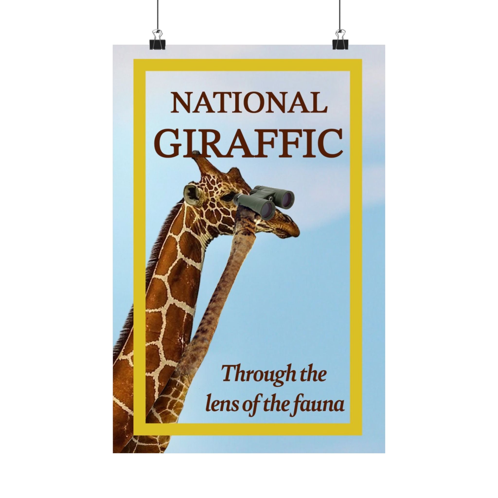 Giraffe Poster — "National Giraffic: Through the Lens of the Fauna" Matte Vertical Art Print