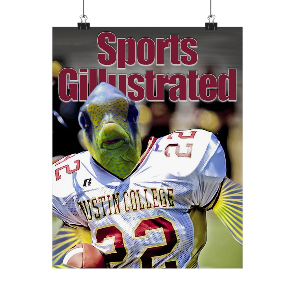 Sports Gillustrated Fish-Head Football Player Matte Vertical Poster