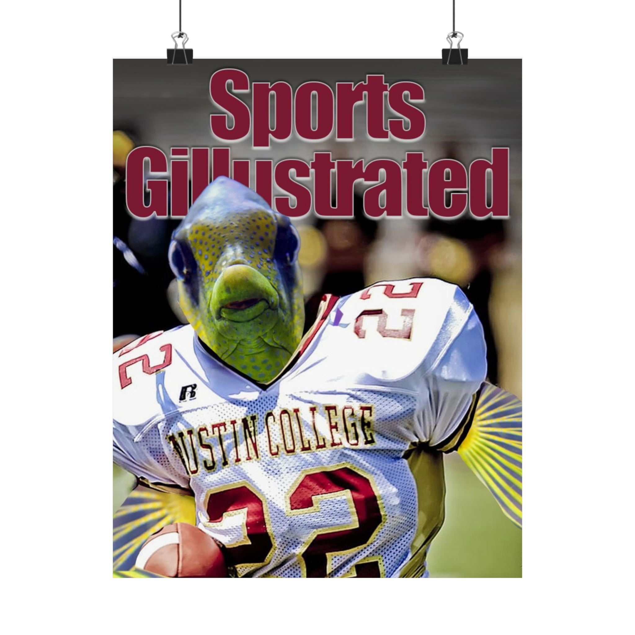Sports Gillustrated Fish-Head Football Player Matte Vertical Poster