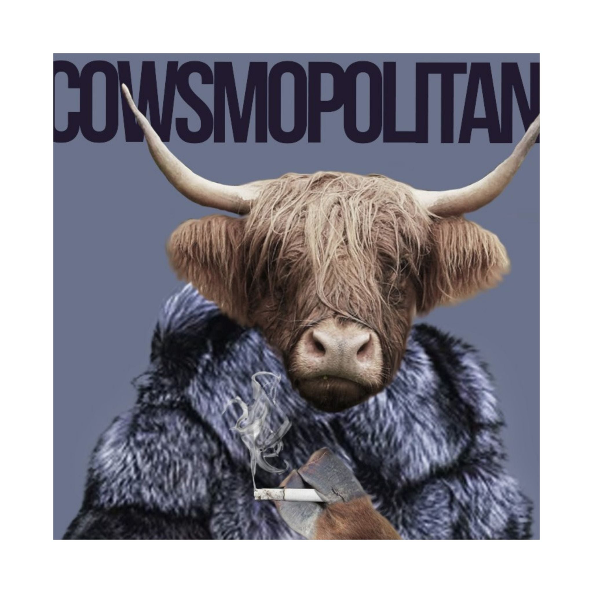 Cowsmopolitan Matte Vertical Poster - Chic Animal Art Print for Home Decor
